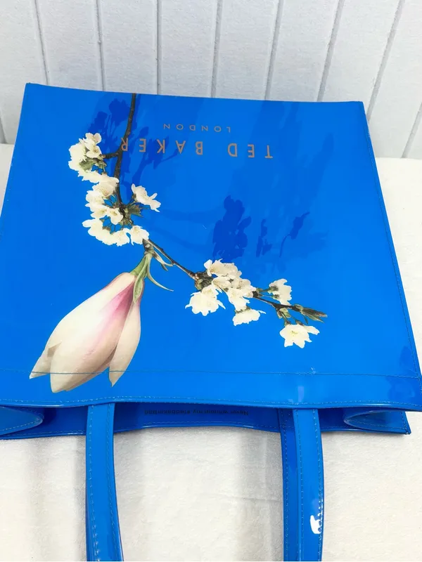 Ted Baker Blue Vinyl Harmony Floral Tote Bag - Image 5