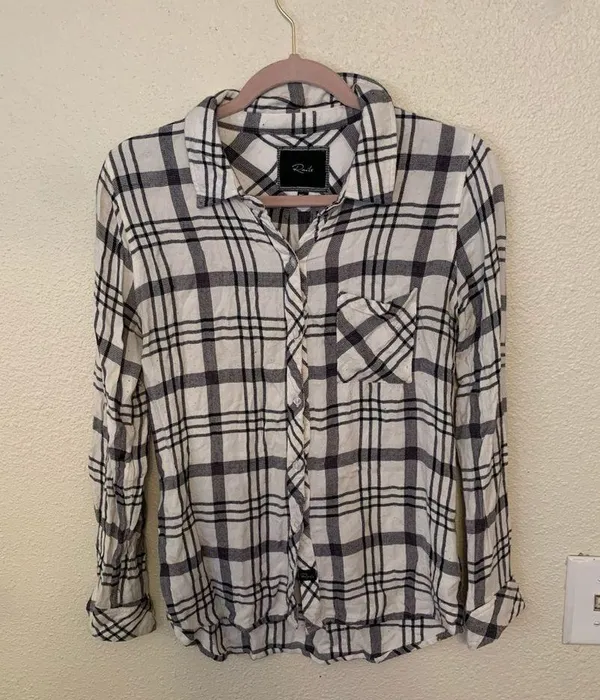 Rails White and Black Plaid Soft Flannel Shirt - Image 2