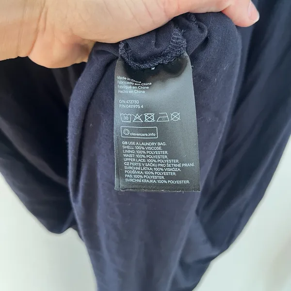 H&M Navy Blue Eyelet Maxi Dress Viscose‎ Size Small - Image 5