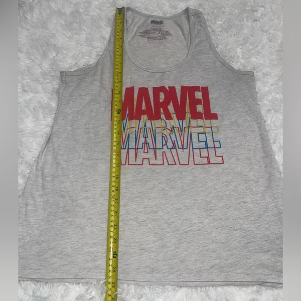Marvel heathers gray racerback tank top shirt woman’s medium - Image 5