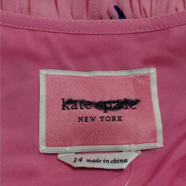 Kate Spade Womens Dress Size 14 Pink Cherry Print Coquette Cottagecore Office - Image 8