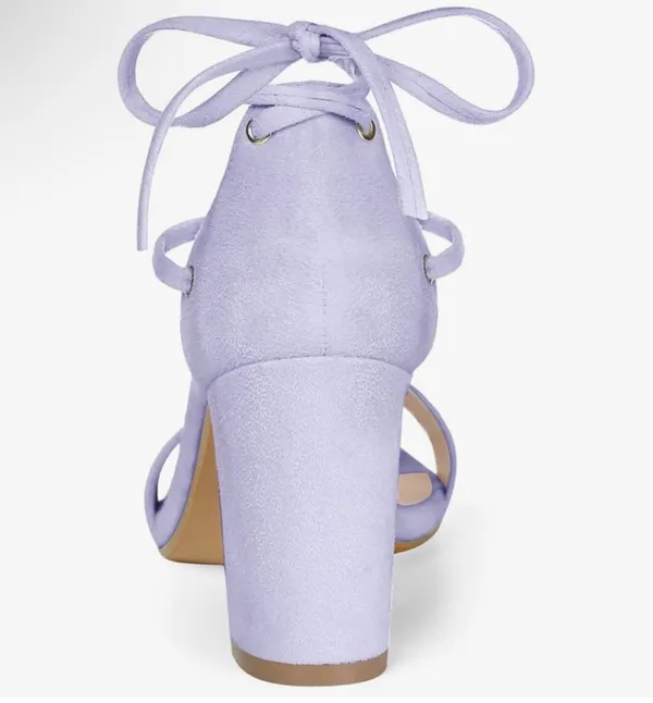 Lace Up Heels Purple Size 9 - Image 2
