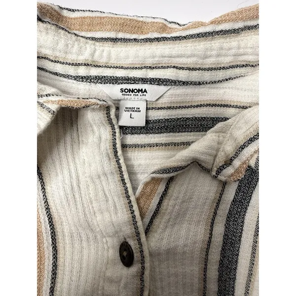 Sonoma‎ Goods for Life Women's Size L Boho Striped Business Casual Career Soft - Image 9