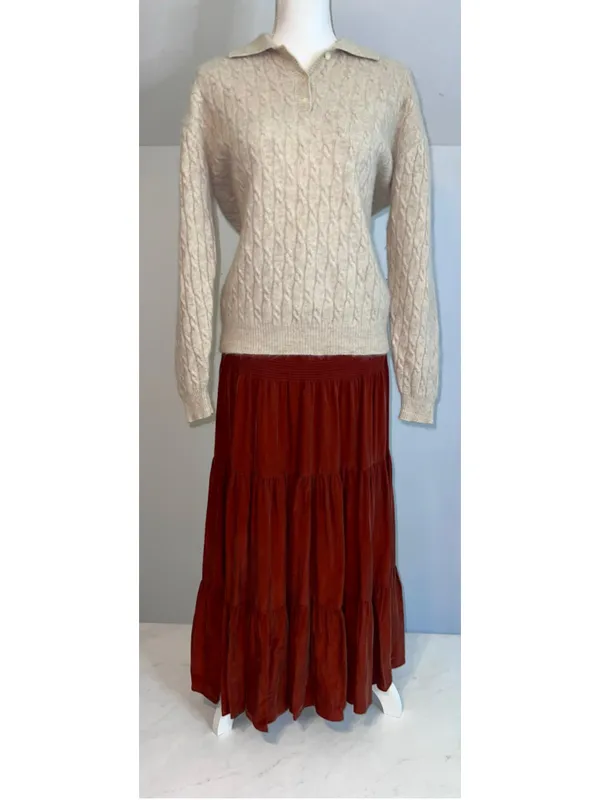Charter Club Cable Knit Polo Sweater Beige Size M - Image 7