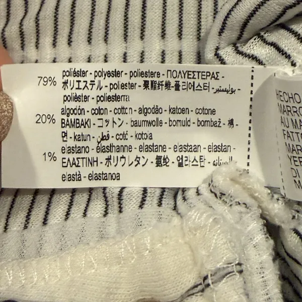 NWT Zara Boxy Oversized Striped Soft Quilted Long Sleeve Sweater M White Black - Image 10