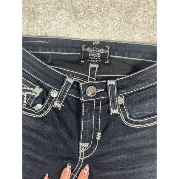 Women's Big Star Liv boot cut distressed jeans size 28x35 Regular - Image 6