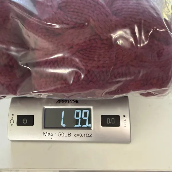 J Crew Cable Knit Crewneck Sweater 100% Cotton Vivid Mulberry Womens Medium - Image 9