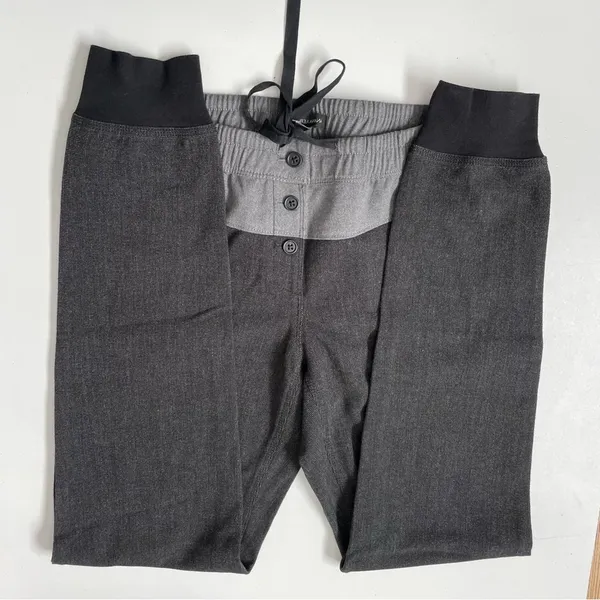 Joggers Pant Pull On Elastic Waist Stripe Lounge Grey Black Tall - Image 7