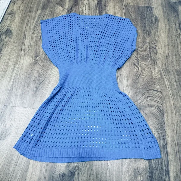 Calvin Klein Turquoise Womens Crochet Knit Dress Swim‎ Cover-Up Size Small - Image 4