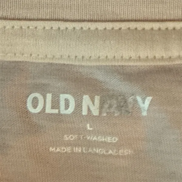 Old Navy Mens Tshirt Soft Washed Short Sleeve Crew Neck Beige Size Large - Image 4