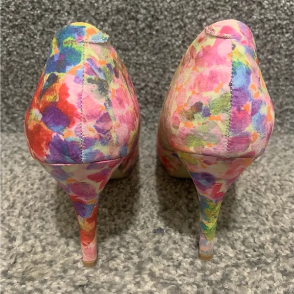 Madden Girl Pink Multicolor Floral Print Pointed Toe Pumps Heels - Image 7