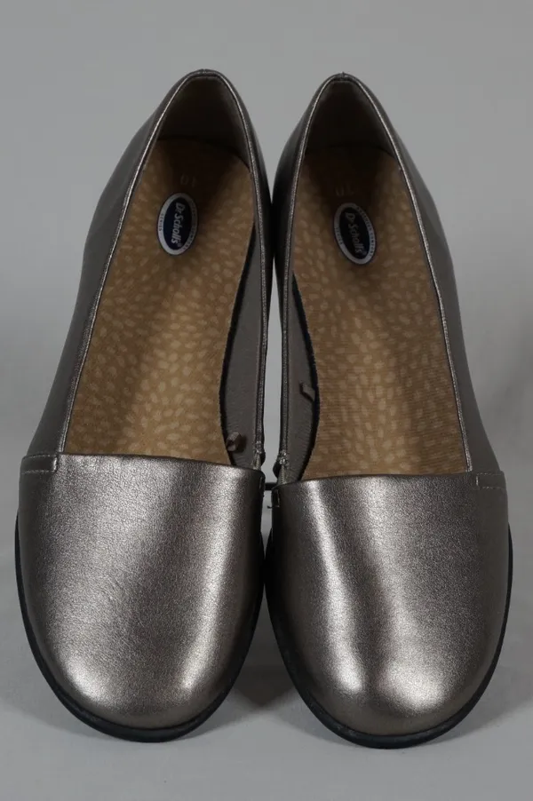 Dr. Scholls Advanced Comfort Series Silver Slip Ons Flats Womans Size 10 - Image 2
