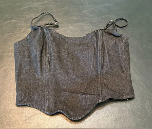 White Fox Boutique Black Sleeveless Bustier 100% Cotton Camisole size S NWOT - Image 4