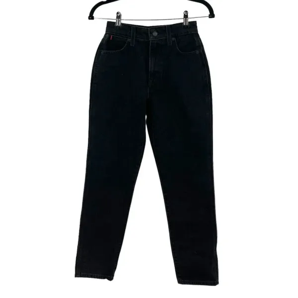 Aritzia Sunday‎ Best Zola Mom Jeans High-Waisted Tapered Denim Black Size 00 - Image 3