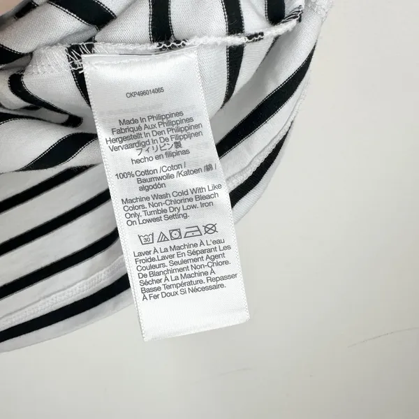 Madewell Everyday Boxy Crop Tee Short Striped Cotton White Relaxed XXS NWT - Image 9