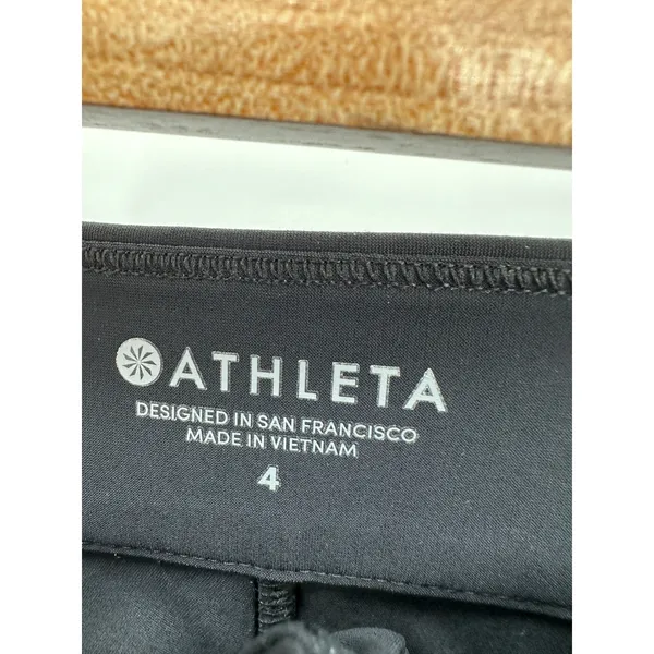 Athleta Stella Shale Black Ankle Zip Stretch‎ Trouser Pants Women's Size 4 - Image 6