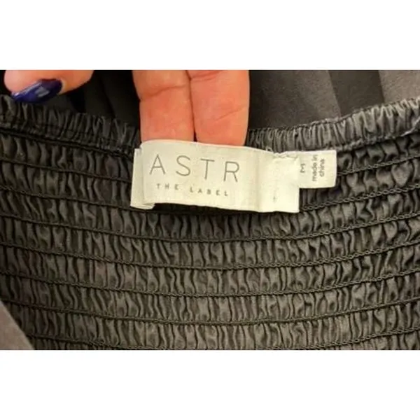 ASTR the Label Poplin Puff Sleeve Tiered Midi Dress Black sz. medium - Image 5