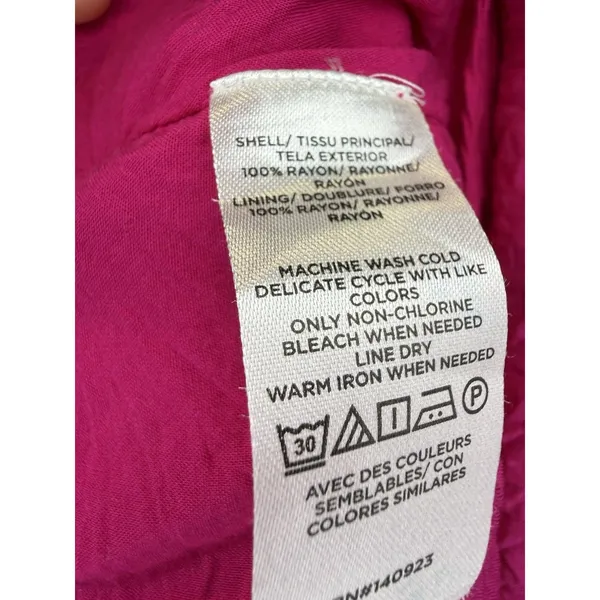 Loft Women’s Pink Y2K Pintucked Button Split Neck shell Large Blouse Sleeveless - Image 6