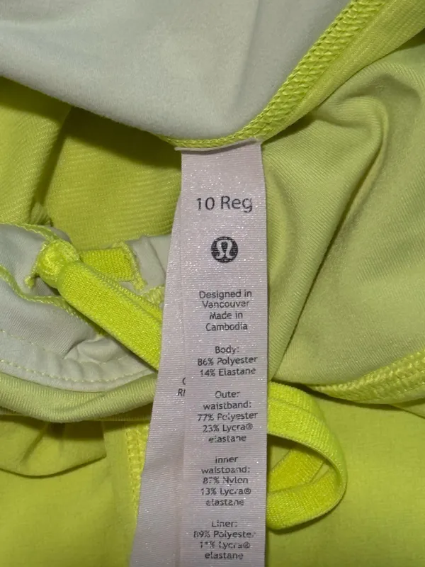Neon Yellow Lululemon Hotty Hot Shorts 2.5" - Image 3