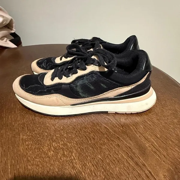 Zara Sneakers Fashion Athletic Running Casual Shoes Black‎ Beige EU 38 - Image 8