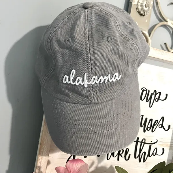 State of Mine Alabama Hat Light Gray Baseball Cap Adjustable Womens One Size - Image 3