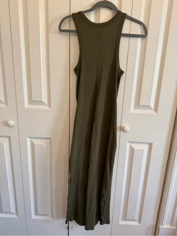 AYR The Metro Ribbed Maxi Dress Green Casual Size XS - Image 4