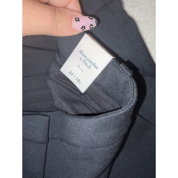 NWT Abercrombie Women's 18/34 Black Tailored Straight Dress Pants Curve Love - Image 5