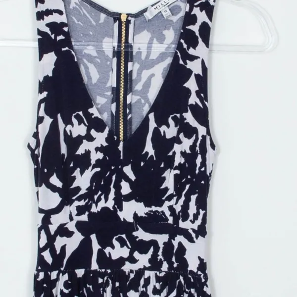 Milly For Design Nation Blue and White Floral Sleeveless Maxi Dress‎ Womens XS - Image 3