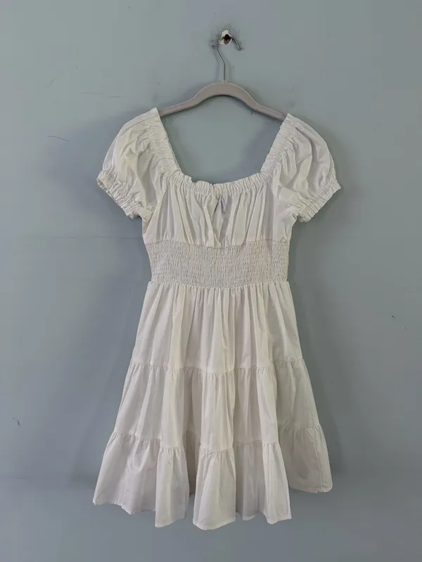 NWT Princess Polly Daniela White Tiered‎ Puff Sleeve Mini Dress - Image 5