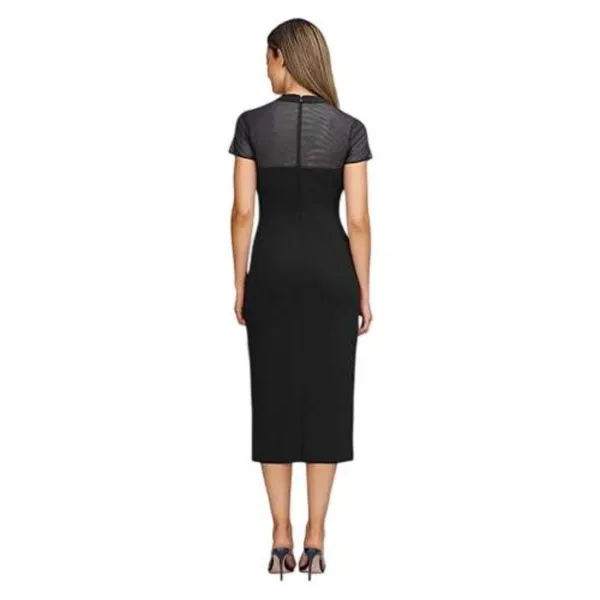 JS Collections Womens Roselle Bow Cocktail Mesh Sheath Dress 86113299 Black 10 - Image 10