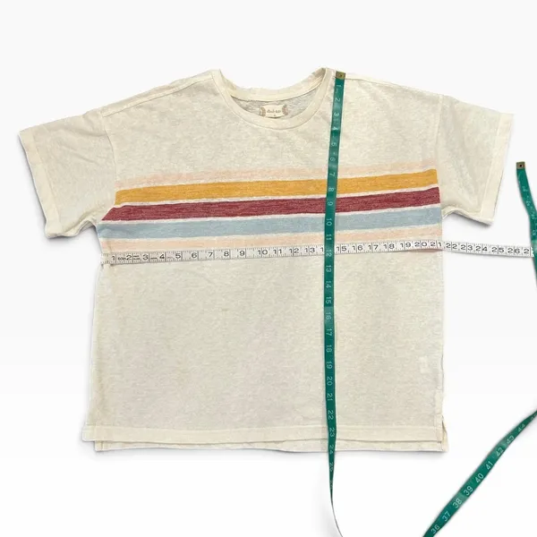 Altar'd State Retro Stripe Short Sleeve Top Cream XL ASKN T265CPK - Image 5