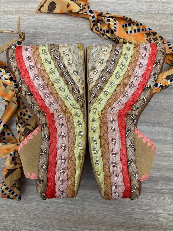 Kurt Geiger Chelsea Scarf Wedge Heel Women EU 37 US 7 - Image 6