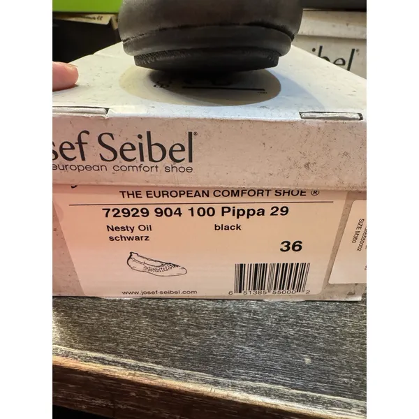 Josef Seibel Pippa‎ Ballet Flat Womens Shoes Size EU 36 US 5.5 Die Cut Black - Image 4