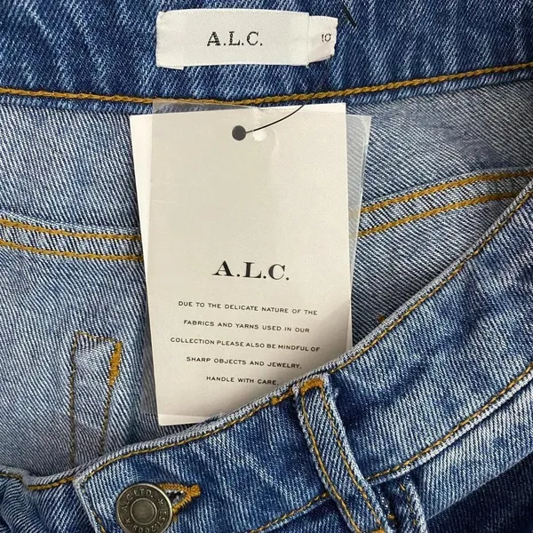 ALC A.L.C. Malone Jeans Pant Cropped High Waist Denim Medium Wash Blue Size 10‎ - Image 12