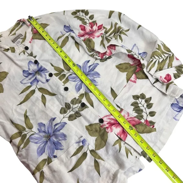 Coldwater Creek floral botanical print linen-blend button-down blazer jacket - Image 8