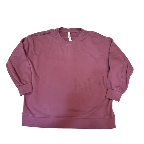 Lululemon Perfectly Oversized Crewneck Sweatshirt Plum Purple 100% Cotton Size 8 - Image 2