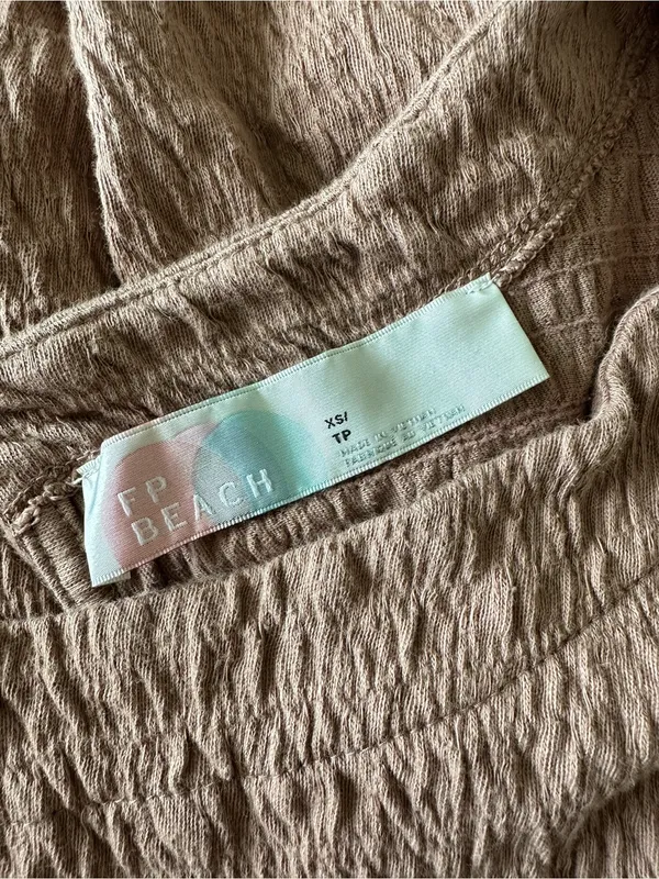 FREE PEOPLE free-est I’m Still Obsessed Mini Dress in Dried Sepia XS - Image 9