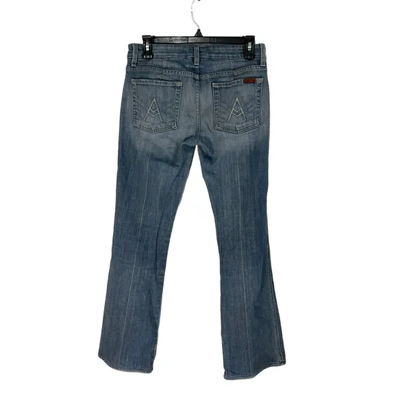 7 For All Mankind Size 28 Light Wash‎ Low Rise Straight Jeans - Image 4