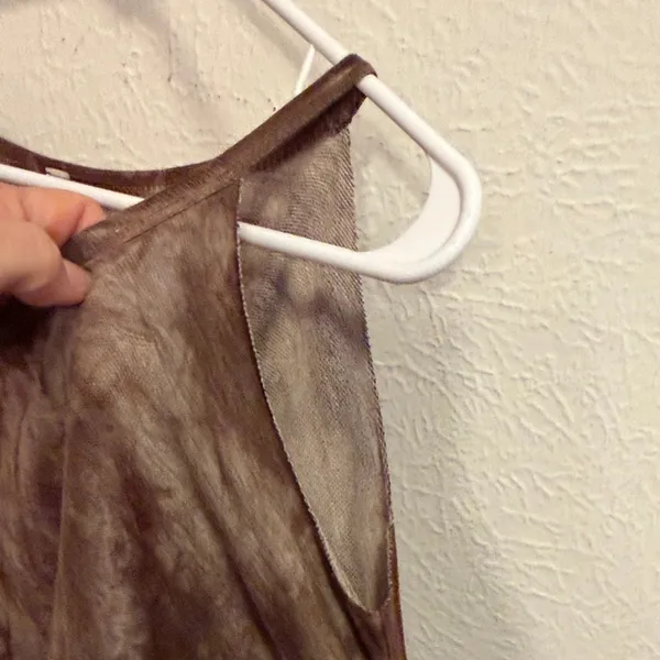 American Age 🐻🐻🐻3 for 12$🐻🐻🐻Brown Tie-Dye Cold Shoulder Women's Top-medium - Image 8