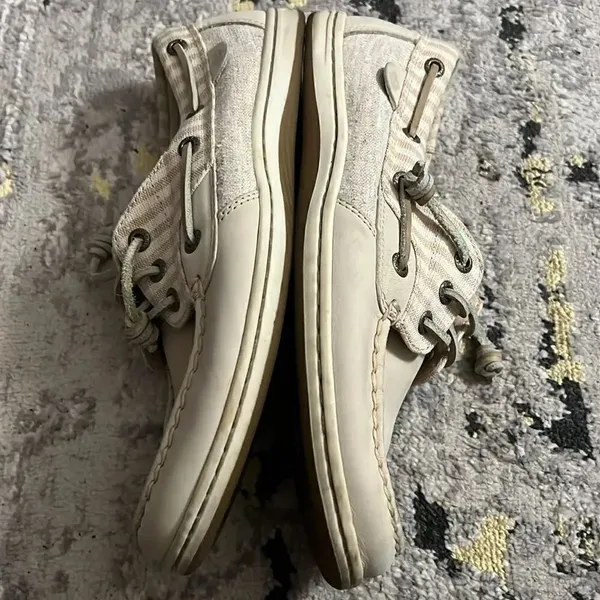 Sperry leather fabric striped boat shoes size 8.5 - Image 5