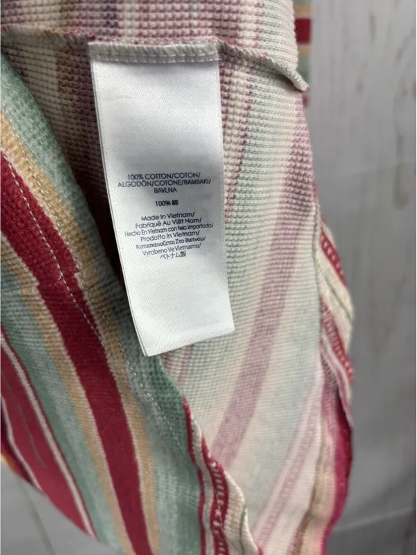 Chaps Denim Women's Sz L Striped Cotton South Western Henley Pullover Top - Image 5