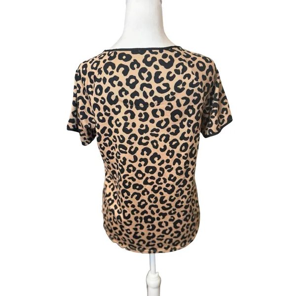 Kate‎ Spade Top Women XS Extra Small Short Sleeve Animal Print Pajama Knit Shirt - Image 5