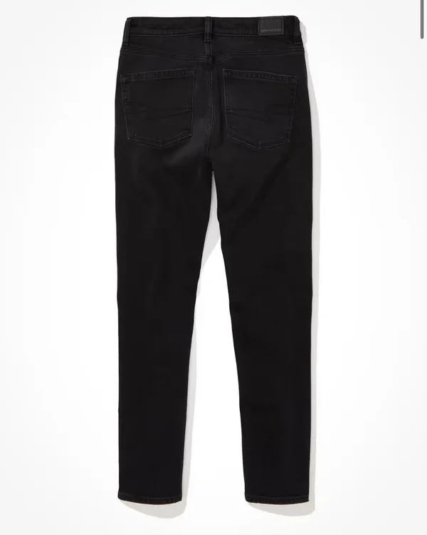 American Eagle Stretch Ripped Mom Jean Black - Image 4