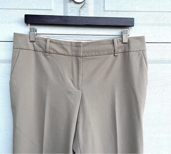 Ann Taylor Womens Pants Trouser Beige Wide Leg Career Pockets Flat Front 10 - Image 4