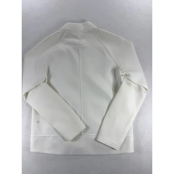 Lululemon Going Places Jacket White Full Zip Bomber Style Stretch Size 10 - Image 5