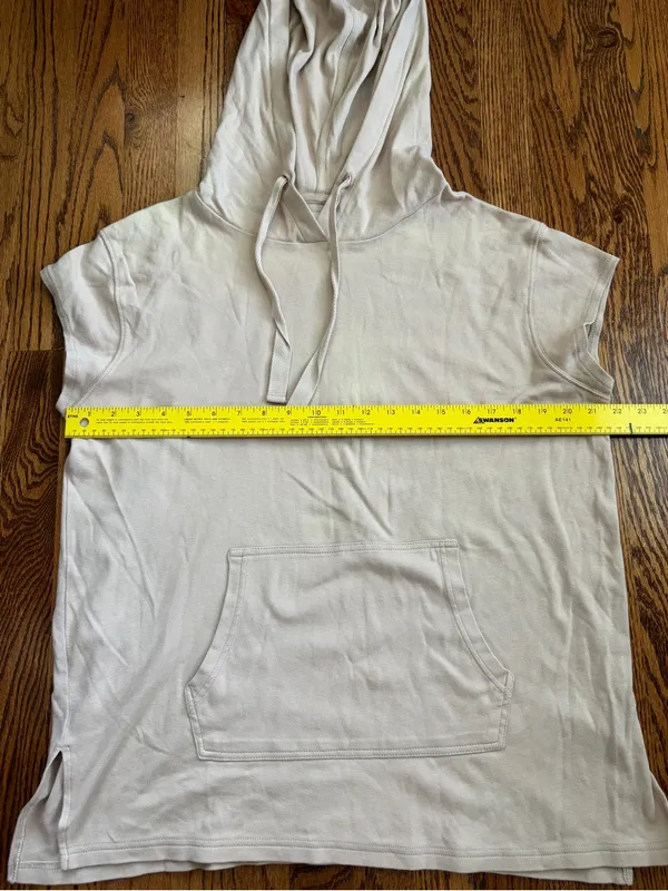 Pact Savannah Organic Cotton Short Sleeve Pullover Hoodie Sweatshirt Beige M - Image 7
