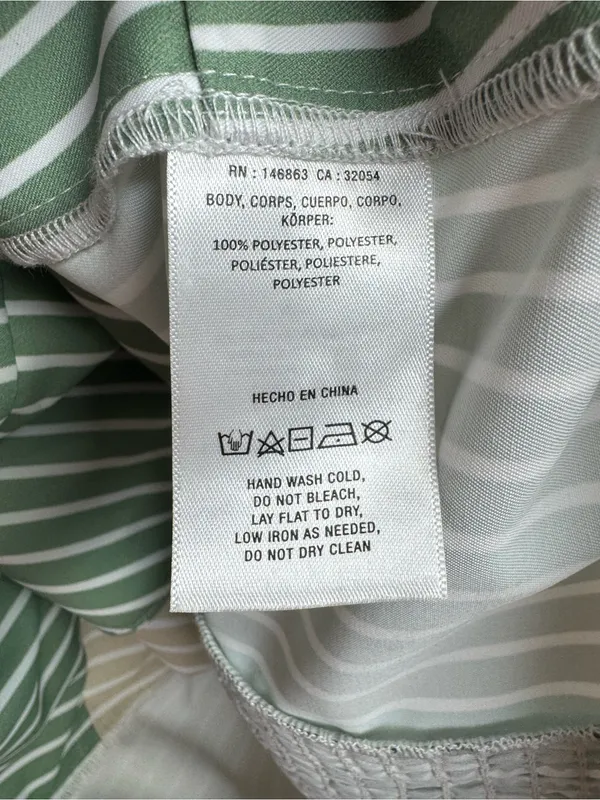 Mare Mare x Anthropologie Tie Front Striped Wrap Tank Top Green Beige Medium - Image 6