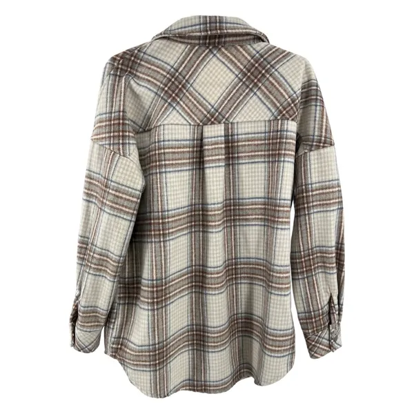 Altar’d State neutral shacket oversized S plaid fall winter soft outdoor plaid - Image 2
