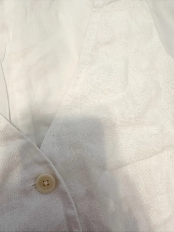 Madewell 100% Linen Button Front Vest in White (Size 4) - Image 5
