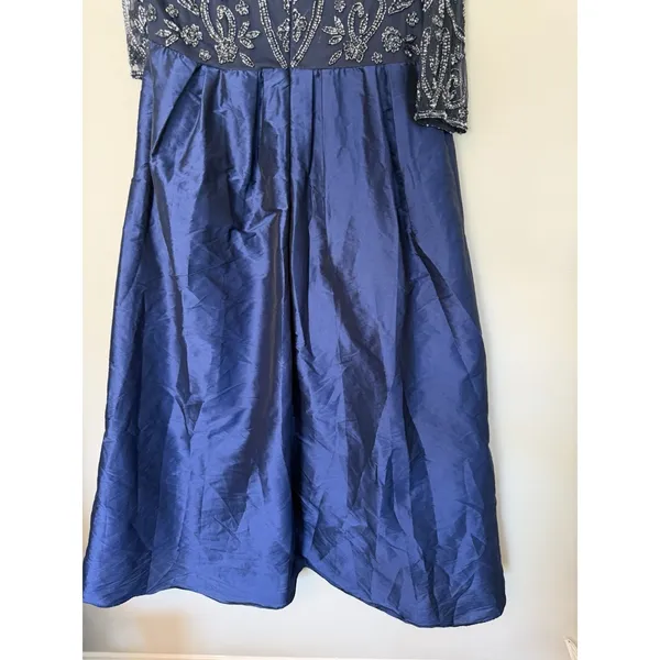 Pisarro Nights Beaded Illusion Neck Taffeta Cocktail Dress 14 Missing Belt NEW - Image 12